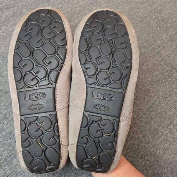 UGG ASCOT WIDE GRAY T SUEDE SHEEPSKIN MOCCASIN SLIPPERS MENS US 7 main image 4